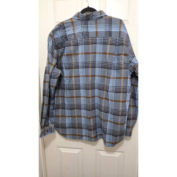 Carhartt Rugged Flex Mens Relaxed Fit Plaid Button-Up Shirt XL Blue & Brown - Picture 3 of 7